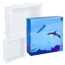 KISREL Stampi quadrati grandi in resina Stampo quadrato in silicone per resina epossidica Stampo grande per la conservazione dei fiori Stampi per