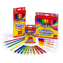 Pacchetto classico Cra-Z-Art, pastelli, pennarelli e matite colorate, materiale scolastico da 46 pezzi, pacchetto per arti e mestieri