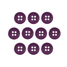 Knapper 1/2 tomme (1/2) 4 hul 10 stykker - (lilla)