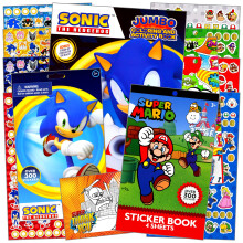 Stickerland Sonic -vrityskirjatarrasarja lapsille -paketti, joka sislt Super Mario -tarraarkkeja palkintotarroja ja muuta (Sonic)