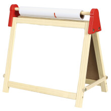 Easy Playhouse Tischstaffelei aus Holz für Kinder. Doppelseitiges Whiteboard und Kreidetafel. Kreide-Radiergummi-Marker, Alphabet-Aufkleber und Papie