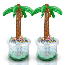 Oppustelig Palm Tree Cooler 60"""" - 2 Pack Blow Up Palm Tree Party Cooler Luau Hawaiian Tropical Beach Theme Summer Swimming Pool Party Dekoration
