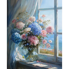 PRASIO Kit di pittura con i numeri per adulti Principiante Fiori Kit di pittura per adulti con i numeri su tela Pittura ad olio acrilica fai da t