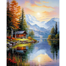 PRASIO Malen-nach-Zahlen-Set fr Erwachsene, Anfnger, Landschaft, Erwachsene, Malen-nach-Zahlen-Sets auf Leinwand, DIY, Acryl, Aquarell, l, Malen n