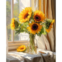 PRASIO Dipingi con i Numeri Kit per Adulti Fiori Girasole Facile da Dipingere per Adulti con i Numeri Kit Fai da Te Acrilico Acquerello Olio ad O