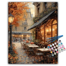 Paint by Numbers Kit felnotteknek  Utcai kvz Felnott szm szerint festo kszletek vszonra kezdoknek Oszi jelenet DIY akril olajos szmfesto ksz