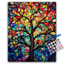 Kit di pittura con i numeri per adulti - Kit di pittura con i numeri per adulti su tela per adulti Albero della vita Kit di pittura con numeri a