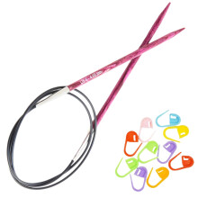 KnitPro Dreamz cirkul?re strikkepinde 10 tommer st?rrelse 6 (25 cm 4,00 mm) med 10 farverige stingmark?rer