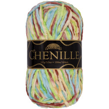 Jubil?umsgarn Chenillegarn - kamgarn - 100 g/n?gle - Hawaiki - Broget flerfarvet fl?jl - H?kle- og strikkegarn - 1 n?gle