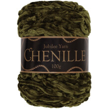 JubileeYarn Chenille-Garn  100 g/Kuchen Kammgarngewicht  Olivenl  Dunkelarmeegrner Samt  1 Kuchen