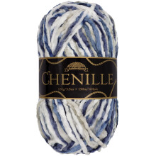 Jubilee Garn Chenille-garn - kamgarn - 100 g/n?gle - Sierra de la Plata - broget flerfarvet fl?jl - h?kle- og strikgarn - 1 n?gle