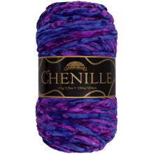 Jubil?umsgarn Chenillegarn - kamgarn - 100 g/n?gle - Elysium - broget flerfarvet fl?jl - H?kle- og strikkegarn - 1 n?gle
