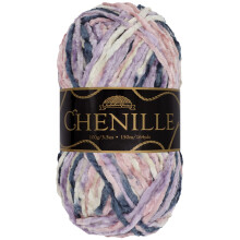 Jubilee Garn Chenille Garn - Kamgarn Polyester - 100g/n?ste - Fountain of Youth - Broget flerfarvet fl?jl - H?kle- og strikkegarn - 1 n?gle