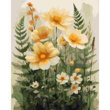 YALKIN Paint by Numbers Kit til voksne - DIY Blomsterolie Akrylmaling p? l?rred - 16x20 tommer/40X50CM Home Decor Tegning Maling (ingen ramme)
