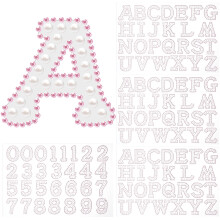 Towfed 107 Stuks 4 Velletjes Parels Zelfklevende Stickers & 3 Velletjes A-Z Glitters