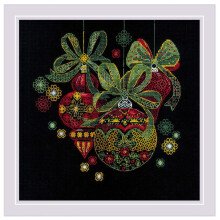 RIOLIS - Kerstornamenten 2226 Kerst Blackwork-steekpakketten 9"" x 9"""" Blackwork-pakketten voor beginners en gevorderden Blackwork-steekpakketten