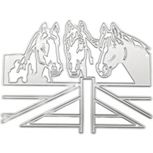 Paard gestanst voor kaarten maken hek metalen stansmessen gefeliciteerd stansen gelukkige verjaardag embossing stencils sjabloon voor doe-het-zel