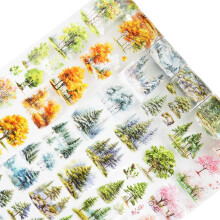 MiyouLuna 6PCS Trees and Forest PET Tape Set Nature Scenery Adhesive Tapes for Journaling Scrapbooking and DIY Crafts with Decorative Clip