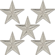 Iron On Star Patches Brodeeratut Patch Applikaatio Koristeet Vaatteet Takit Reput ja koristeet (hopea 2"""")