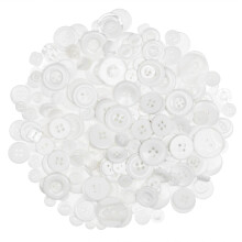 Witte knoppen voor handwerk - 450-550 stuks, diverse maten 0,3-1 inch voor naaikunsten, doe-het-zelf decoratie