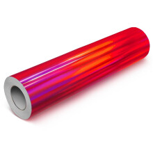 VViViD DECO65 Rollo de vinilo adhesivo permanente para manualidades, color rojo cromado hologrαfico brillante (6 pies x 1 pie)