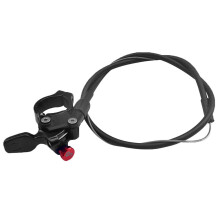 Bike Remote Lockout Lever Aluminum Alloy Front Fork Switch For Wire-Controlled Locking Forks 450mm Tube 650mm Wire Black