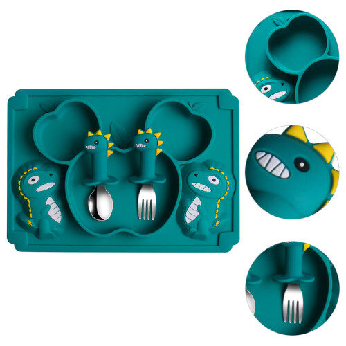1 set baby siliconen eetwaren met schotel bord en 1