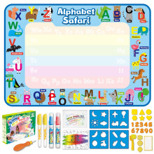 ANIMOLDS Water Doodle Mat - 40x32 cali Aqua Magic Tablica kreślarska dla dzieci (Alfabet Safari)