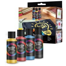 Speedball Flex Stoff-Siebdrucktinten-Probeset, 4 Farben, 2 Unzen fr die Herstellung von T-Shirts und Siebdrucken