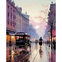 Paint by Numbers Kit til voksne Begynder London Street Easy Adult Paint by Number Kits p? l?rred DIY Akryl akvarel oliemaling efter nummer til vo