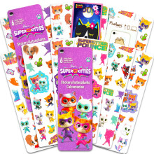 Disney Super Kitties Sticker Pack voor Meisjes, Kinderen - 12 Stickervellen voor Verjaardagsfeestjes