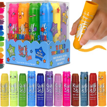 Kwik Stix Cuties Barras de pintura lavables para nios y nios pequeos 12 colores no txicos Tempera slida sin alrgenos de secado rpido con l