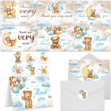 NODMIPNS 60 Stck Bren-Babyparty-Dankeskarten, Brenballon-Dankeskarten mit Umschlgen und Aufklebern fr Babyparty, Hochzeit, Braut, Hochzeit,