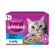 24 x 400g Whiskas 1+ Adult Wet Tins Mixed Ocean Menu in Jelly