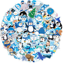 120 kpl Talvi Arctic Polar Animal Tarrat - Bear Fox Penguin Lumiukko ja muuta - Lumihiutale- ja jouluaiheiset juhlat lapsille