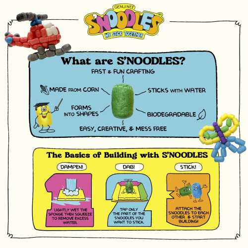Schylling SNoodles - Kit de construction crative - Il suffit d'ajouter de l'eau - 4 ans et plus - Un kit 1