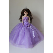 KINNEX KOLLEKTIONER SIDEN 1997 18"""" porcel?n Quinceanera paraplydukke (Quince Anos) Centerpiece ~ KW18631-5 ~ (Lavendel)