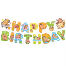 Capybara Boldog szletsnapot Banner Party Jel Dekorcik Lny Fi Tma Kellkek Szletsnapi Gyerekek 1. Elso dekorci