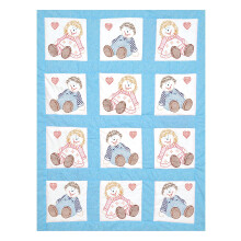 Jack Dempsey Needle Art Rag Dolls 9"""" Quilt Blocks