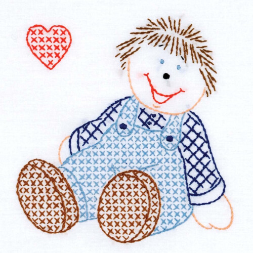 Jack Dempsey Needle Art Rag Dolls 9"""" Blocchi trapunta 1