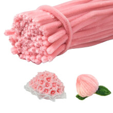 100 stuks pijpreinigers chenille stengel pastelroze kleur pijpreinigers set voor pijpreinigers doe-het-zelf kunst ambachten decoraties chenille steng