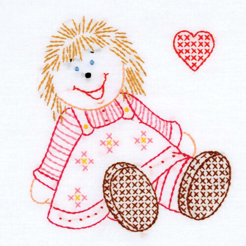 Jack Dempsey Needle Art Rag Dolls 9"""" Blocchi trapunta 2