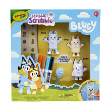 Crayola Scribble Scrubbies Deluxe Bluey Playset (3 ct) Kit d'art et d'artisanat pour tout-petits autocollants lavables Bluey Toys cadeau de color