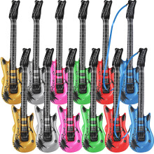 Bedwina oppustelige guitarer til b?rn - (pakke med 12) 36-tommer neon blow-up guitarinstrumenter Festgaver Giveaways DJ-rekvisitter Photo-Booth F