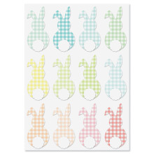 Nykyinen Gingham Bunnies psiiskortti - Yksittispakkaus lapsille ja aikuisille 5"""" x 7"""" kirjekuorella