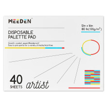 MEEDEN Artist Palette Paper Pad: 12''x16'' 40 listu (80lb/120gsm) Papr na palety barev  jednorzov papr na mchn barev pro akrylov akvarelov
