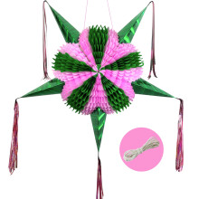 Mexikanische Stern-Piata XL (32"""") | Festliche Pinata in Rosa und Grn fr Quinceaera, Cinco de Mayo, Wicked-Themenpartys, Geburtstagsfeiern fr Kind