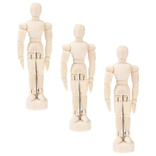 3 stuks 4,5 inch figuurmodel met scharniergewrichten (beige)