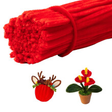 100 stuks pijpenragers chenille stengel rode pijpenragers set voor pijpenragers kerst doe-het-zelf kunst handwerk decoraties chenille stengels pijpen