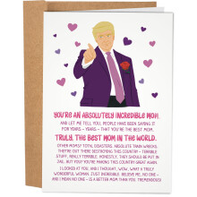 Sleazy Greetings Donald Trump Sjovt mors dag-kort til mor - bedste mor nogensinde Pr?sident Trump-kort til mor - sjov gave til mors dag - lavet i